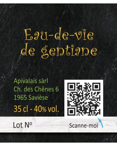 Eau-de-vie de gentiane, 43 % vol.