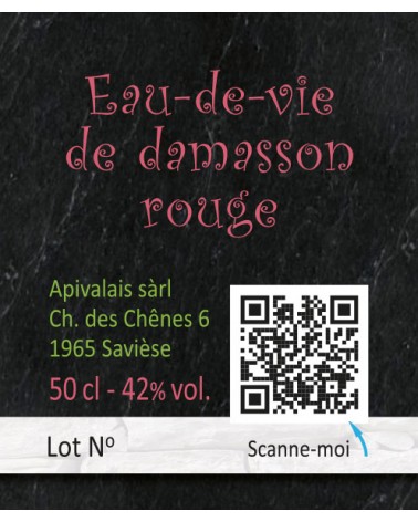 Eau-de-vie de damasson rouge, 42 % vol.