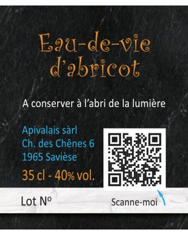 Eau-de-vie d’abricot, 40 % vol.